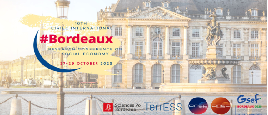 10ª Conferência Internacional de Pesquisa em Economia Social do CIRIEC – Bordeaux, 27-29 de outubro 2025